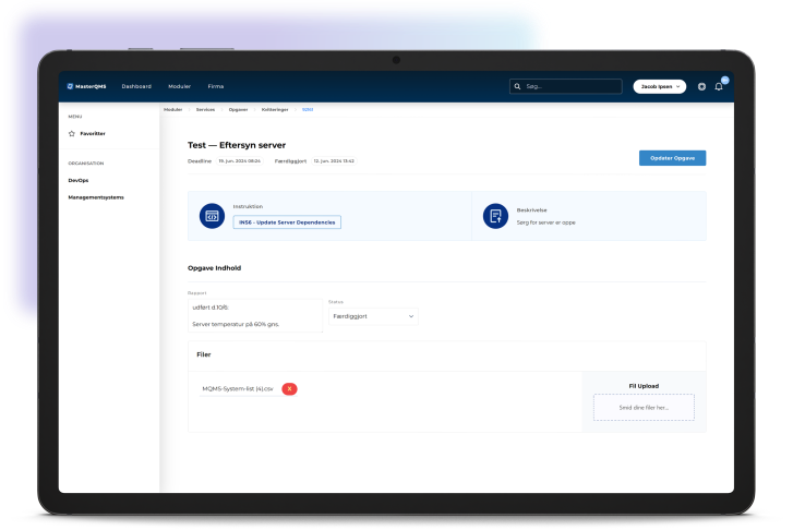 Service og opgave_MasterQMS