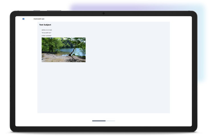 Infoskærm test subject