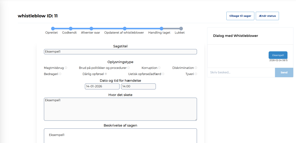 7. Monitor the status of the case and await feedback on each individual case.